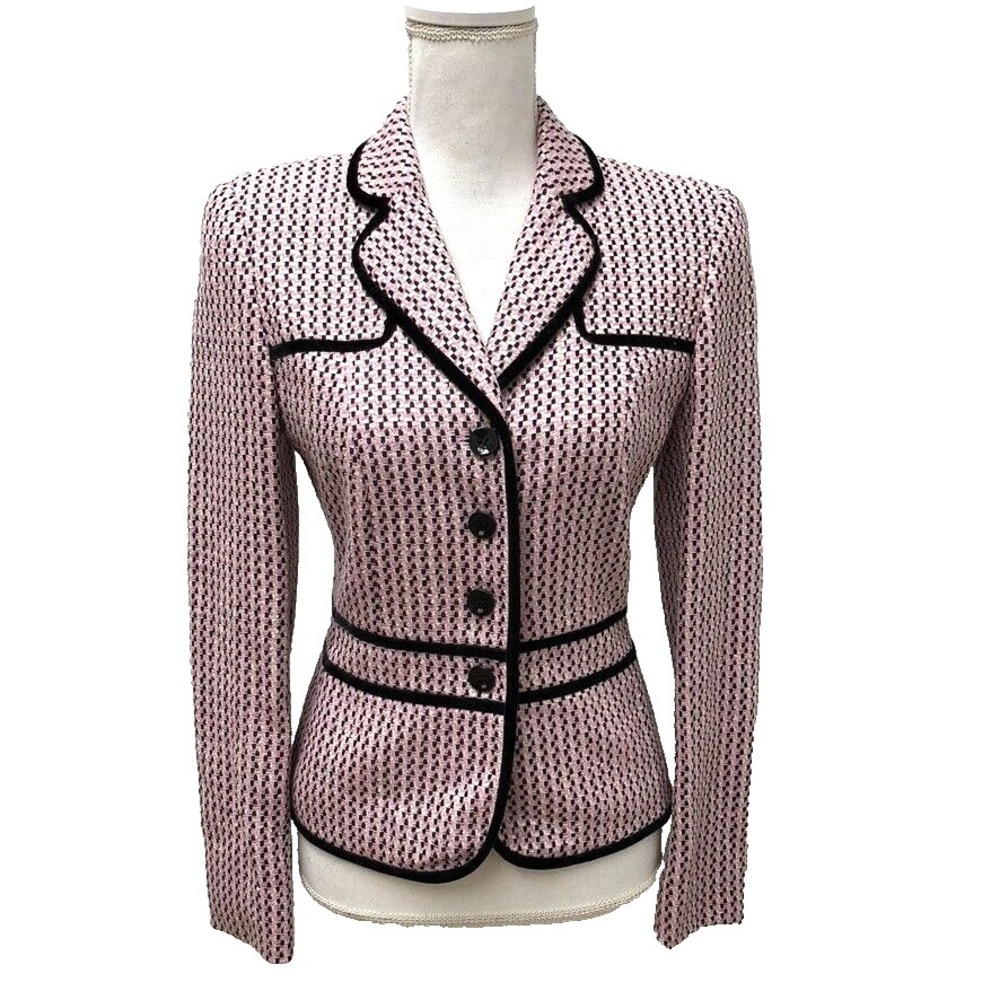Escada Wool Twill Blazer Jacket Womens 34 Small Pink Business‎ Career Teacher